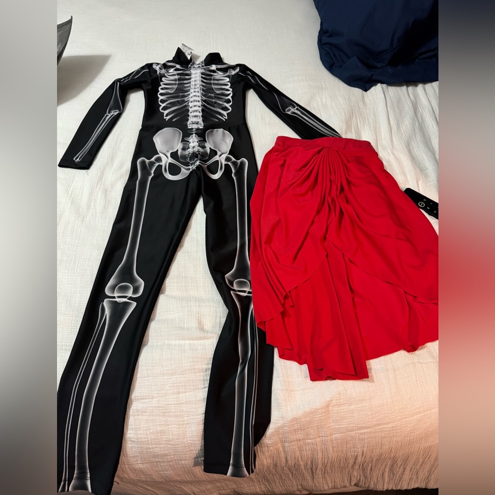 Skeleton Bodysuit Dance Costume Child Medium